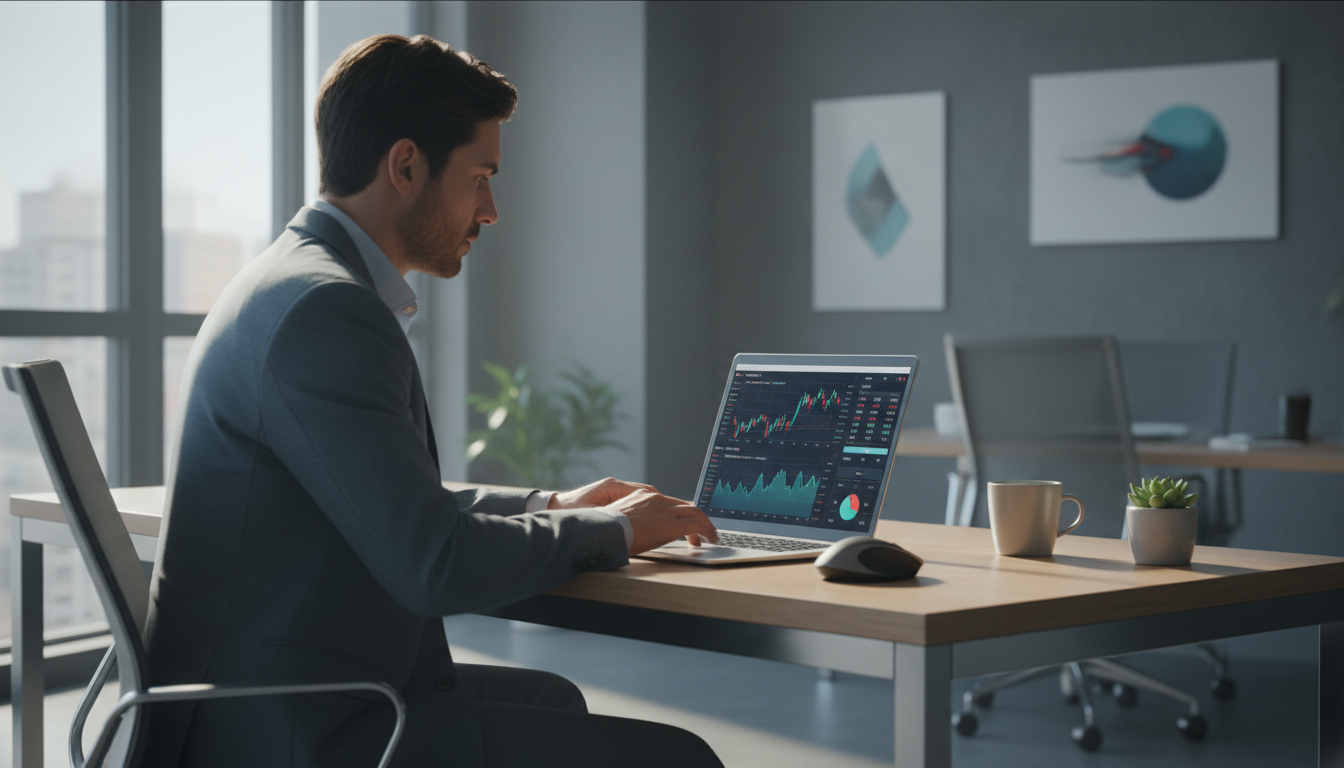 Человек оформляет микрозайм онлайн на ноутбуке