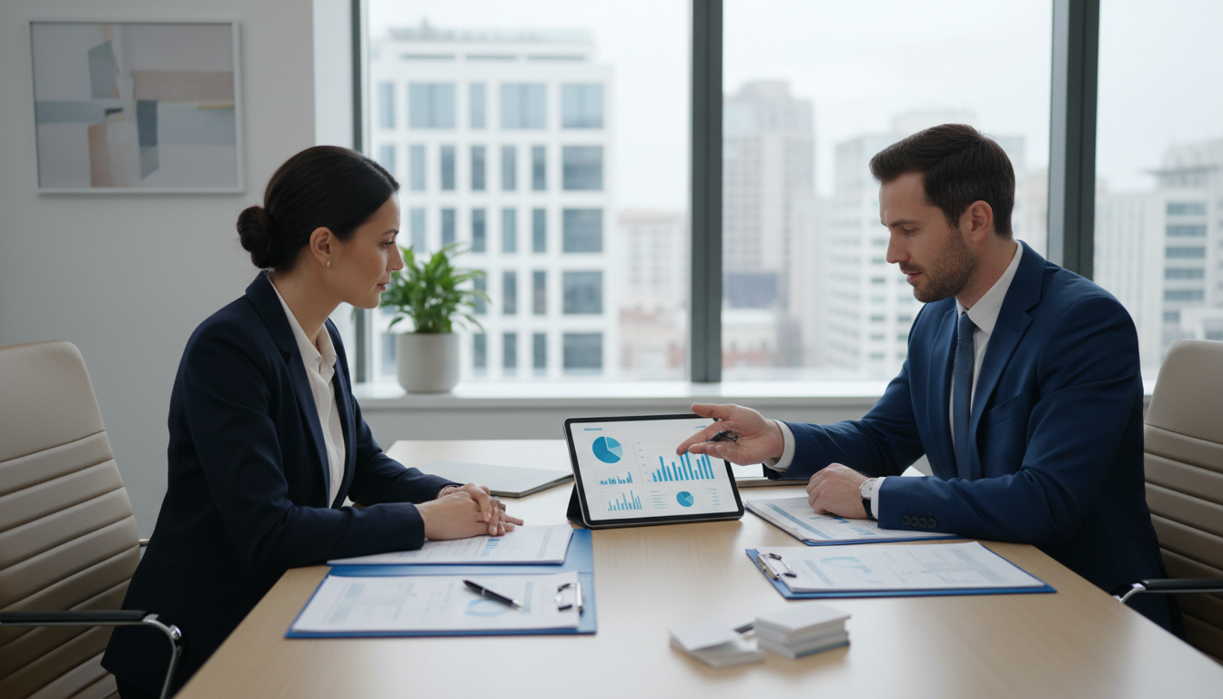 Консультация по займу под залог в современном офисе