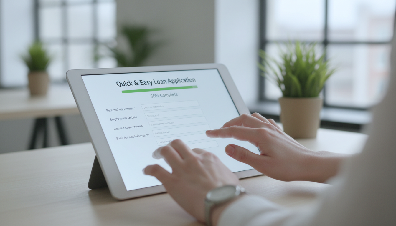 Заполнение онлайн-заявки на микрозайм на планшете